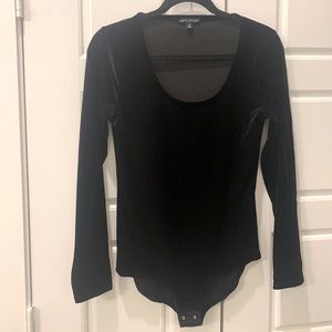 Black velvet bodysuit